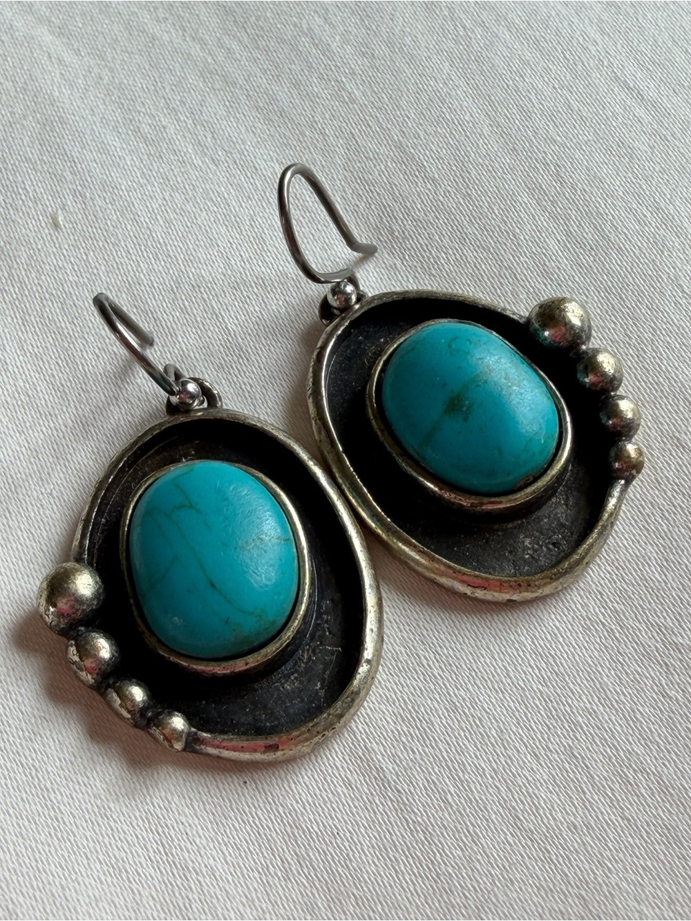 Sterling Silver Turquoise Drop Dangle Earrings